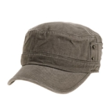 WITHMOONS Baseballmütze Army Cadet Cap Cotton Vintage Hat Side Revets NC4731 (Brown) -