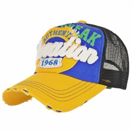 WITHMOONS Baseballmütze Mützen Caps Meshed Baseball Cap Distressed Trucker Hat Star KR1185 (Blue) -