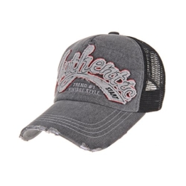 WITHMOONS Baseballmütze Mützen Caps Meshed Baseball Cap Distressed Trucker Hat Vintage KR1186 (Grey) -