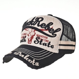 WITHMOONS Baseballmütze Mützen Caps Vintage Baseball Cap Meshed Distressed Trucker Hat KR1252 (Black) -