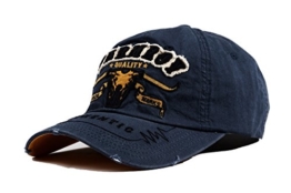 WITHMOONS Baseballmütze Mützen Caps Vintage Baseball Cap Farmroy Hat Destressed Adjustable CR1014 (Blue) -