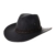 WITHMOONS Cowboyhut Indiana Jones Hat Weathered Faux Leather Outback Hat GN8749 (Black) -