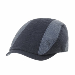 WITHMOONS Schlägermütze Golfermütze Schiebermütze Newsboy Hat Flat Cap Cotton Vertical Stripe Ivy Hat LD3592 (Navy) -