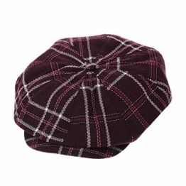 WITHMOONS Schlägermütze Golfermütze Schiebermütze Cotton Baker Boy Cap Tartan Check Plaid Beret Ivy Hat LD3707 (Red) -