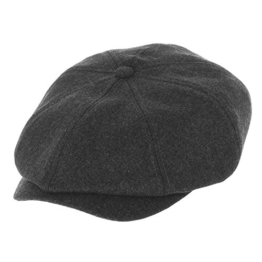 WITHMOONS Schlägermütze Golfermütze Schiebermütze Newsboy Hat Wool Felt Simple Gatsby Ivy Cap SL3458 (Charcoal) -