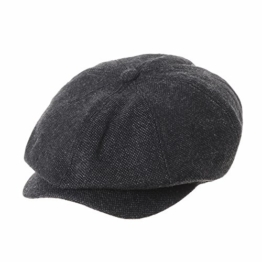 WITHMOONS Schlägermütze Golfermütze Schiebermütze Newsboy Hat Wool Felt Simple Gatsby Ivy Cap SL3525 (Black) -