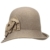 Wollfilzglocke Damenhut mit Schleife bedacht Damenhut Wollfilzhut (One Size - dunkelbeige) -