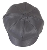 YL Damen PU Schirmmütze Ballonmütze Einheitsgröße Regenmütze (Dunkelgrau) -