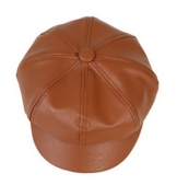 YL Damen PU Schirmmütze Ballonmütze Einheitsgröße Regenmütze (Kaffee) -